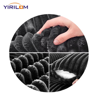 수퍼 딥 L형 모듈러 소파 리모델링 소파 회색 플러시 코드루로이 천 압축 소파