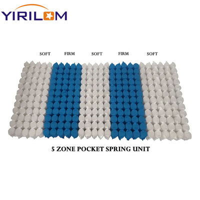 커스터마이즈 된 3/5/7/9 Zoned Pocket Spring Unit 1.0mm-2.3mm 와이어 지름으로 오래 지속되는 매트리스 지원