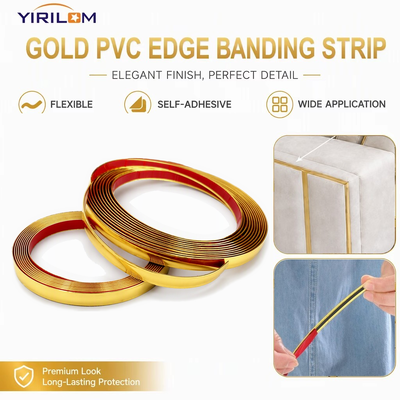 좋은 가격 금색 PVC Edge Banding Strip와 매트 금속 완공 13mm 너비 2.8mm 높이 가구 가장자리 정비 온라인